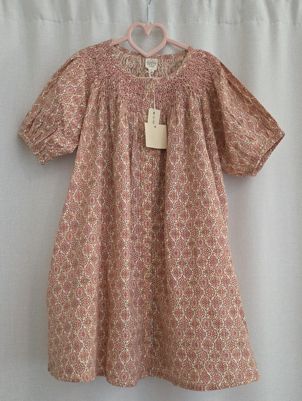NWT Apolina Carina Smock Dress Golden Grove Organic Cotton 7-9
